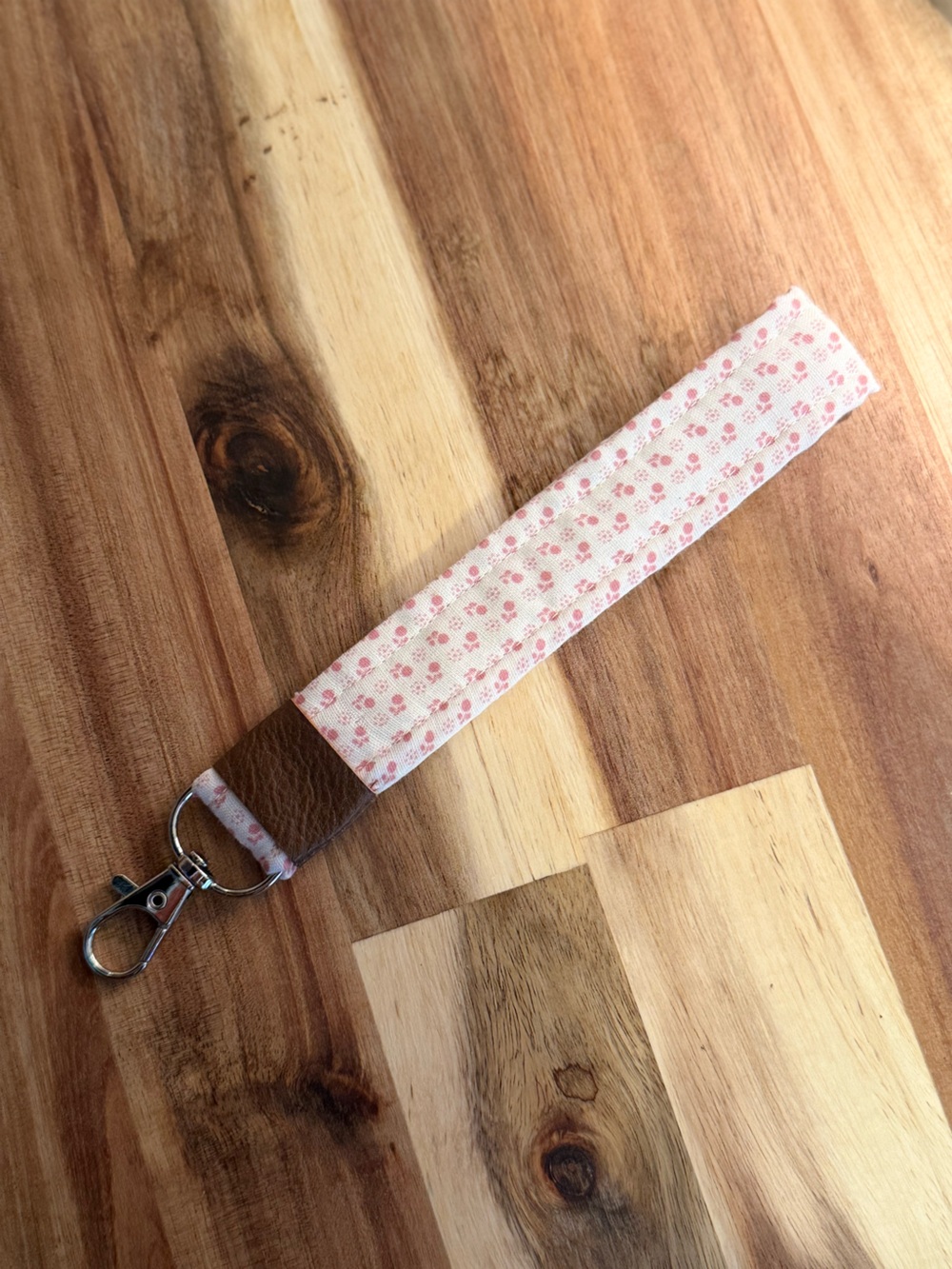 Pink Paw-Print Wristlet Key & Card Holder Strap